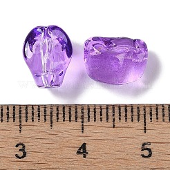 ペイントガラスビーズを焼く  スカル  暗紫色  10x8x7.5mm  穴：1mm&nbsp;GLAA-S202-17G