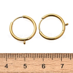 女性用 304 ステンレス スタッド イヤリング 金具  ラウンド  リング  イオンプレーティング（ip）  14KGP本金メッキ  16.5x1.5x15.5mm&nbsp;EJEW-M068-08G