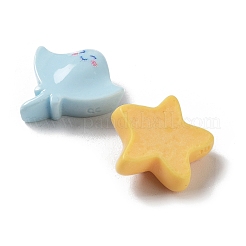 海をテーマにしたオペーク レジン カボション  カメとカニとヒトデ  混合図形  ミックスカラー  11.5~17x9.5~16.5x5.5~7mm&nbsp;X1-CRES-M026-02