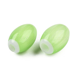 手作りランプワークビーズ連売り  オーバル  薄緑  10.5~11.5x7.5~8mm  穴：1.2~2mm  約34~37個/連  15.75インチ〜15.94インチ（40~40.5cm）&nbsp;LAMP-N023-004-05