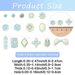 150Pcs 15 Styles Opaque Acrylic Enamel Beads&nbsp;OACR-YW0004-18