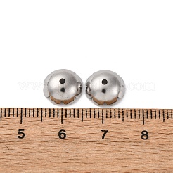 316Lサージカルステンレススチールビーズキャップ  ステンレス鋼色  9.5x3.5mm  穴：1.2mm&nbsp;STAS-C125-01C-P