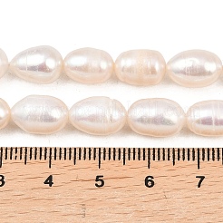 天然養殖淡水パールビーズ連売り  ライス  グレードA +  パパイヤホイップ  8~9mm  穴：0.7mm  約32~37個/連  13.39~13.98''（34~35.5センチメートル）&nbsp;PEAR-F020-23B