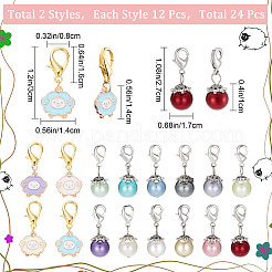 12Pcs Alloy Enamel Sheep Pendant Decorations&nbsp;HJEW-SC0001-22