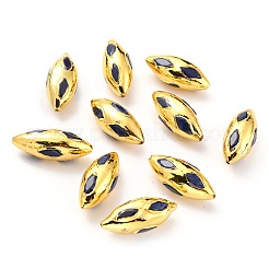 天然のクォーツビーズ  ゴールデン真鍮パーツ  染め  オーバル  ミックスカラー  27~31x12~13x12~13mm  穴：1mm&nbsp;G-B011-10G