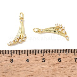 Brass Micro Pave Clear Cubic Zirconia Pendants&nbsp;KK-D289-10G