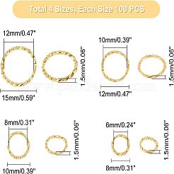400Pcs 4 Style Iron Jump Rings&nbsp;IFIN-UN0001-05