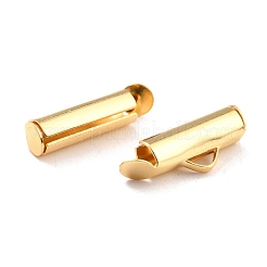 304ステンレススチール製スライドエンドクラスプチューブ  スライダエンドキャップ  18KGP本金メッキ  16x6x4mm  穴：3x1mm  内径：3mm&nbsp;X-STAS-C044-07C-G