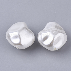 ABSプラスチックパール調ビーズ  ナゲット  乳白色  20x18.5x13mm  穴：1.2mm&nbsp;X-OACR-T022-02A
