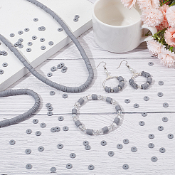 Flat Round Handmade Polymer Clay Beads&nbsp;CLAY-SC0001-61