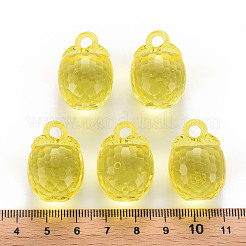 秋のテーマ透明アクリル ペンダント  多面カット  3d柿  きいろ  27.5x19.5mm  穴：4mm  約74個/391g&nbsp;LS-TACR-T024-04B-916