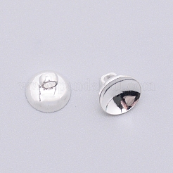 真鍮ビーズキャップペンダントベイル  グローブガラスバブルカバーペンダント作り用  銀  8x6.5mm  穴：2mm  100個/袋&nbsp;KK-TAC0006-01S