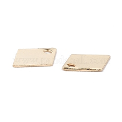 真鍮製チャーム  カドミウムフリー＆鉛フリー  長持ちメッキ  菱形  24KGP本金メッキ  9x6x0.2mm  穴：1mm&nbsp;X-KK-K253-02G