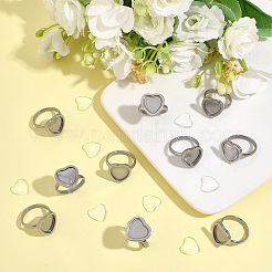 DIY 304 Stainless Steel Heart Finger Rings Making Kits&nbsp;STAS-HY0001-96