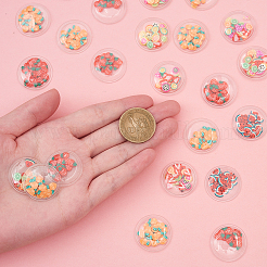 40Pcs 4 Colors PVC Plastic with Polymer Clay Cabochons&nbsp;KY-CJ0001-43