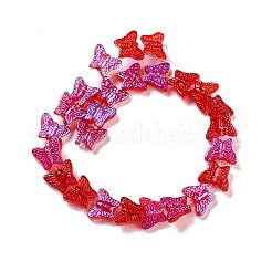 透明ガラスビーズ連売り  butterfy  ミックスカラー  12.5x15.5x5mm  穴：1mm  約25個/連  9.84インチ（25cm）&nbsp;GLAA-F114-04