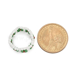 Christmas Theme Glass Seed Beads Stretch Rings for Women&nbsp;RJEW-TA00159