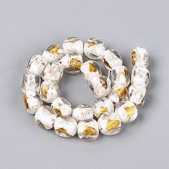 Handmade Gold & Silver Foil Glass Beads&nbsp;FOIL-Q003-01J