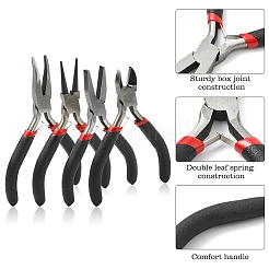 4Pcs 4 Styles Carbon Steel Flat Nose Pliers for Jewelry Making Supplies&nbsp;TOOL-YW0001-80