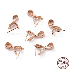 925スターリングシルバーアイスピック・ピン・ベイル  ローズゴールド  10x6x4mm  内径：5x5mm  ピン：0.7mm&nbsp;STER-Z001-018RG