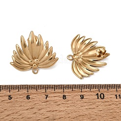 304ステンレススチールスタッドピアス金具  花  イオンプレーティング（ip）  長持ちメッキ  18KGP本金メッキ  24.5x27.5mm  穴：2mm  ピン：0.7x11mm&nbsp;SA-CBAA9A2-14G-02