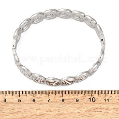 女性用スパイラル 304 ステンレススチール バングル  ステンレス鋼色  内径：2x2-3/8インチ（5.1x6cm）&nbsp;BJEW-Q045-03P