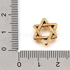 チベット風合金ビーズ  ダビデの星  アンティーク黄金  13.5x13.5x3mm  穴：0.9mm  約763個/1000g&nbsp;AL-CBA3B63-27AG