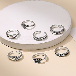 7Pcs Tibetan Style Alloy Cuff Toe Rings Sets&nbsp;WG87053-04