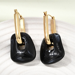 304 Stainless Steel Resin Hoop Dangle Earrings&nbsp;SA-CBA0141-01G