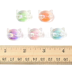 32Pcs UV Plating Rainbow Iridescent Acrylic Beads&nbsp;OACR-FS0002-16