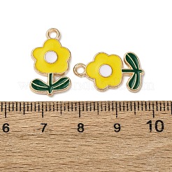 合金エナメルチャーム  花のチャーム  ライトゴールド  きいろ  19.5x11.5x2mm  穴：1.8mm&nbsp;LS-FIND-D304-01D-KCG