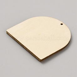 片面プリントハートウッドペンダント  バレンタインデーの木製チャーム  アーチ  40x40x2.5mm  穴：1.5mm&nbsp;WOOD-CJC0011-07G