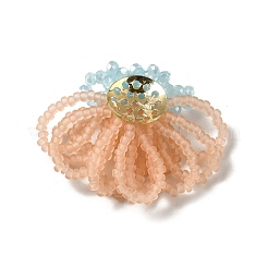Glass Beads Braided Flower Cabochons&nbsp;GLAA-F120-01D