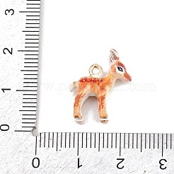 動物合金エナメルペンダント  ゴールドカラー  鹿  17.5x15x5.5mm  穴：1.5mm&nbsp;ENAM-P264-03A-G