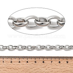 304ステンレススチールローロチェーン  溶接されていない  スプールで  ステンレス鋼色  8~9x7x2.5mm&nbsp;CHS-K024-02P
