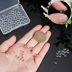 ガラスビーズ100個。  穴がない  ラウンド  透明  6mm&nbsp;GLAA-NB0001-52D