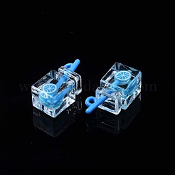イミテーションドリンクレジンペンダント  中にレモンポリマークレイ  アクリルボトル付き  ディープスカイブルー  25~28x12x11mm  穴：1.8mm&nbsp;CRES-S359-32C