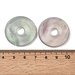 天然石蛍石ペンダント  ドーナツ/円盤チャーム  30x6mm  穴：7mm&nbsp;G-A320-01A-09