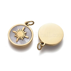 Natural Shell Charms&nbsp;STAS-H100-03G
