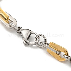 Ion Plating(IP) Two Tone 201 Stainless Steel Arch & Round Link Chain Bracelet&nbsp;BJEW-B078-18GP