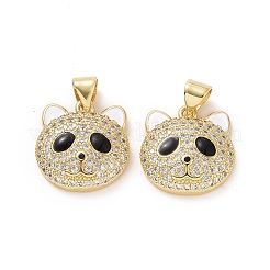 Brass Micro Pave Clear Cubic Zirconia Pendants&nbsp;ZIRC-F134-21G-01