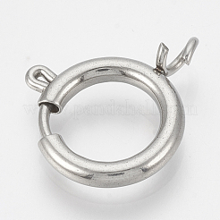 変色しにくい304ステンレススチール製スプリングリング留め具  リング  ステンレス鋼色  9x6x1.5mm  穴：1.8mm&nbsp;STAS-T033-31B