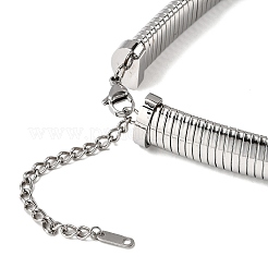 Non-Tarnish 304 Stainless Steel Flat Snake Chain Necklaces for Women&nbsp;NJEW-U049-01P-01