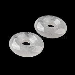 天然石クオーツクリスタルペンダント  ロッククリスタルペンダント  ドーナツ/円盤チャーム  24.5~25x6.5~7mm  穴：5~6mm&nbsp;G-C066-05C