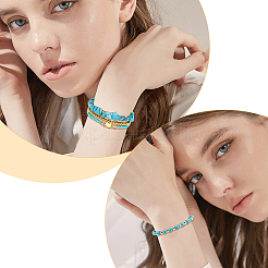 6Pcs 6 Style Alloy Flower Charm Bracelets Set&nbsp;BJEW-FI0001-79