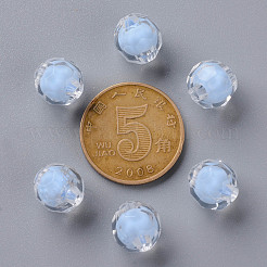 透明なアクリルビーズ  二層ビーズ  多面カット  ラウンド  コーンフラワーブルー  9.5x9.5mm  穴：2mm  約1041個/500g&nbsp;TACR-S152-04A-SS2113