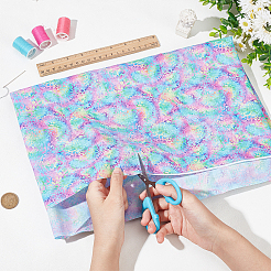 Leopard Print Rainbow Pattern Polycotton Fabric&nbsp;DIY-WH0028-18A