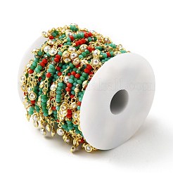 Handmade Round Glass Beaded Chain&nbsp;CHC-E023-20G-02
