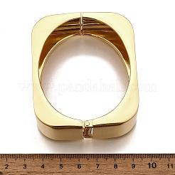 女性用合金カフ幾何学ヒンジバングル  正方形  ゴールドカラー  1インチ（2.4cm）  内径：60x50mm&nbsp;BJEW-V002-05G