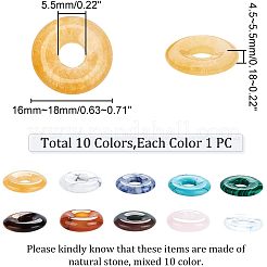 10Pcs 10 Styles Natural & Synthetic Gemstone Pendants&nbsp;G-NB0003-91